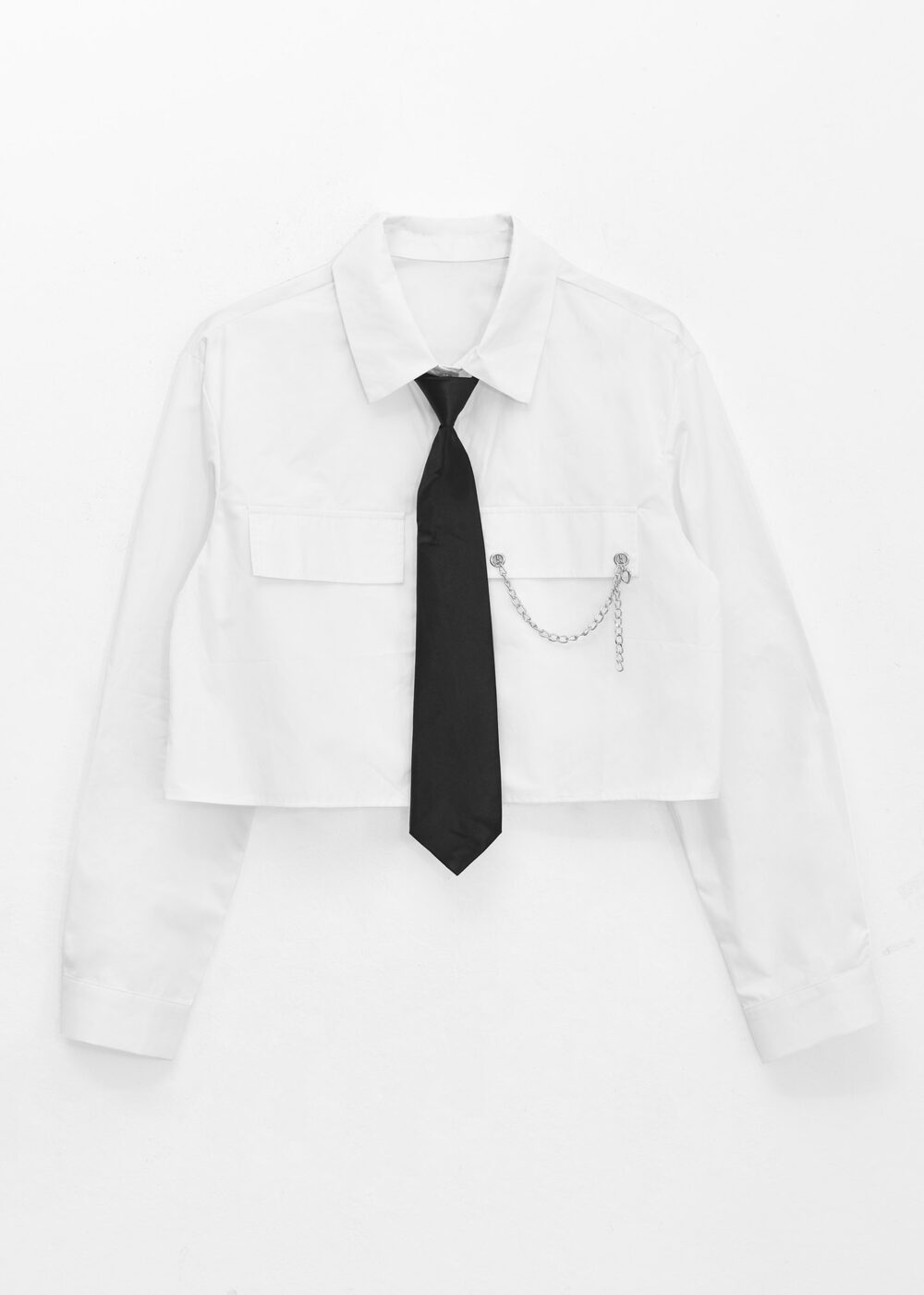Camisa cropped con corbata AW25-CA10 - Imagen 6