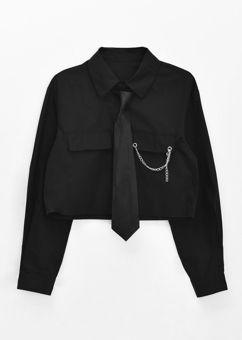 Camisa cropped con corbata AW25-CA10 - Imagen 5