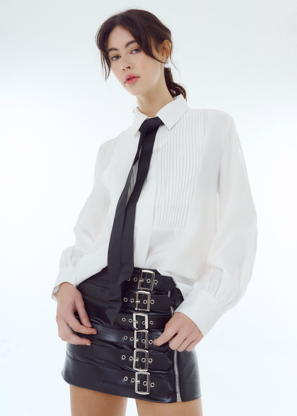 Camisa plisado con lazo AW25-CA01