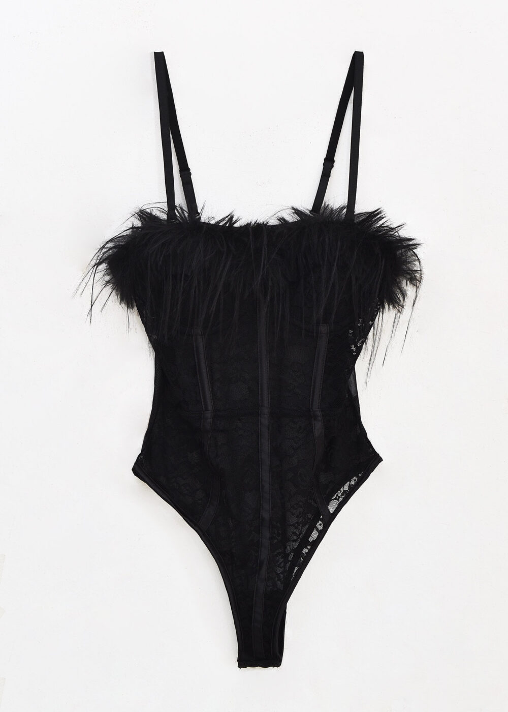 Body encaje con detalle de pelito M-05