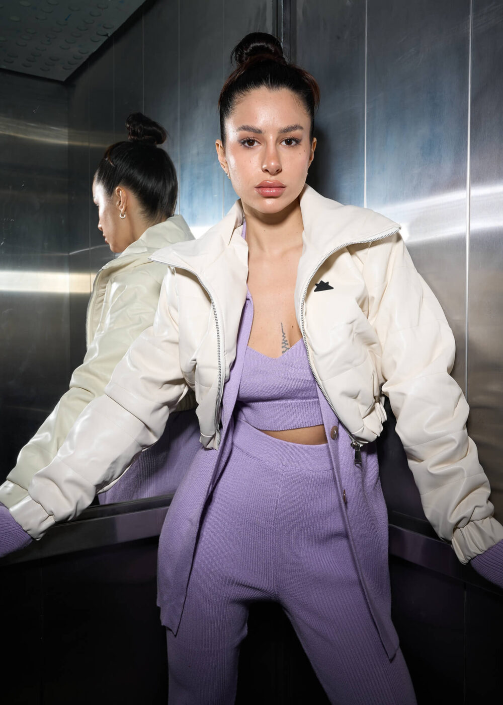 Campera de cuero puffer ORION