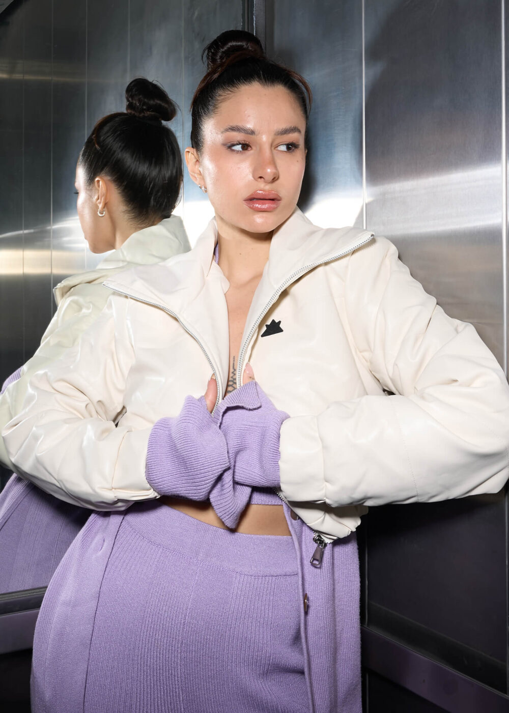 Campera de cuero puffer ORION - Imagen 2