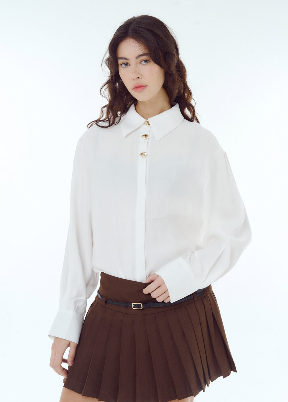 Camisa con botón texturado AW25-CA03