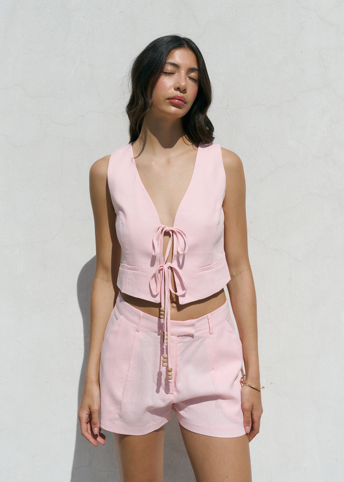 Chaleco de lino CORAL / LINEN SET-6 VEST - Imagen 2